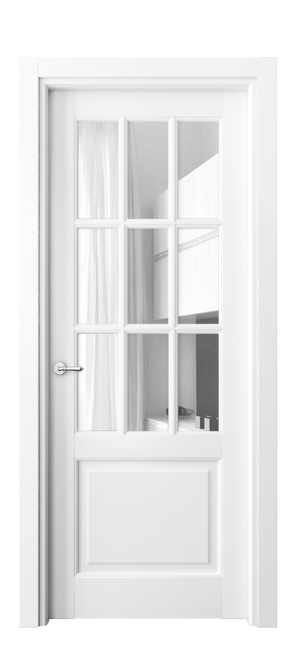 Межкомнатная дверь Toscana Grigliato 6312 Бук белоснежный Прозрачное стекло Цена 114199 ₽ | Volhovec