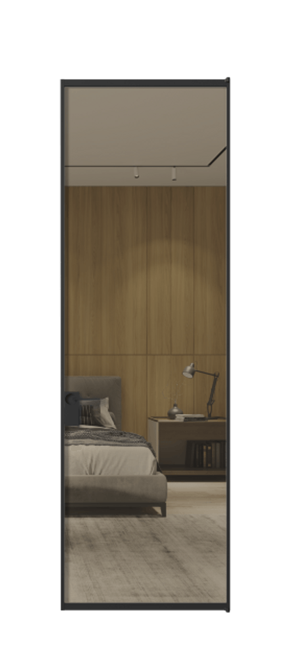 Алюминиевая дверь АЛПЛ040.01 Алюминий Черный Рефлективное бронзовое стекло "Stopsol", калёное Цена 141270  | Volhovec