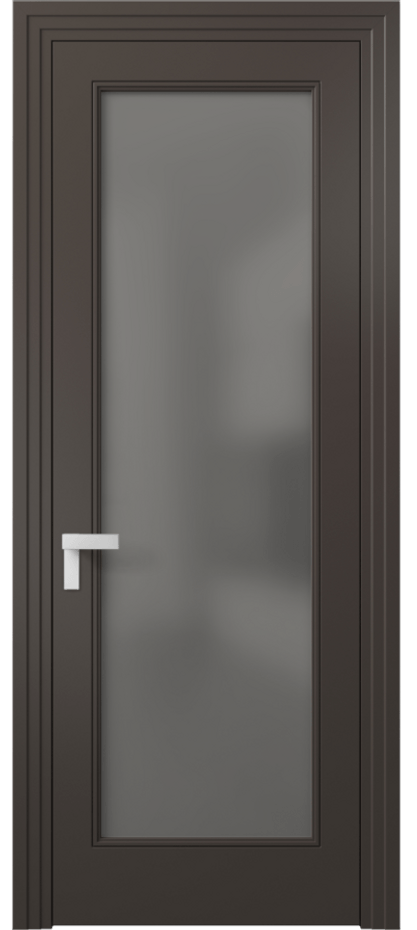 Межкомнатная дверь Rocca 8300 Матовый антрацит Сатинированное серое стекло, триплекс Цена 66319 ₽ | Volhovec