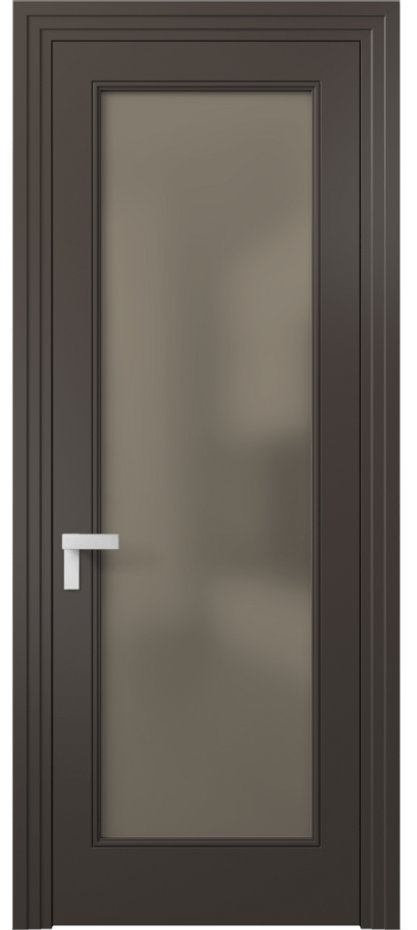 Межкомнатная дверь Rocca 8300 Матовый антрацит Сатинированное бронзовое стекло, триплекс Цена 66319 ₽ | Volhovec