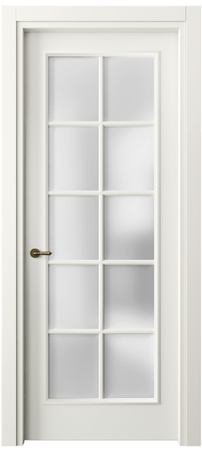 Межкомнатная дверь Paris 8102 Матовый жемчужный Сатинированное стекло Цена 61599 ₽| Volhovec