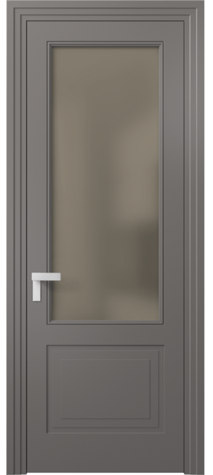 Межкомнатная дверь Rocca 8352 Матовый классический серый Сатинированное бронзовое стекло, триплекс Цена 66319 ₽ | Volhovec