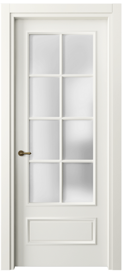 Межкомнатная дверь Paris 8112 Матовый жемчужный Сатинированное стекло Цена 61599 ₽| Volhovec