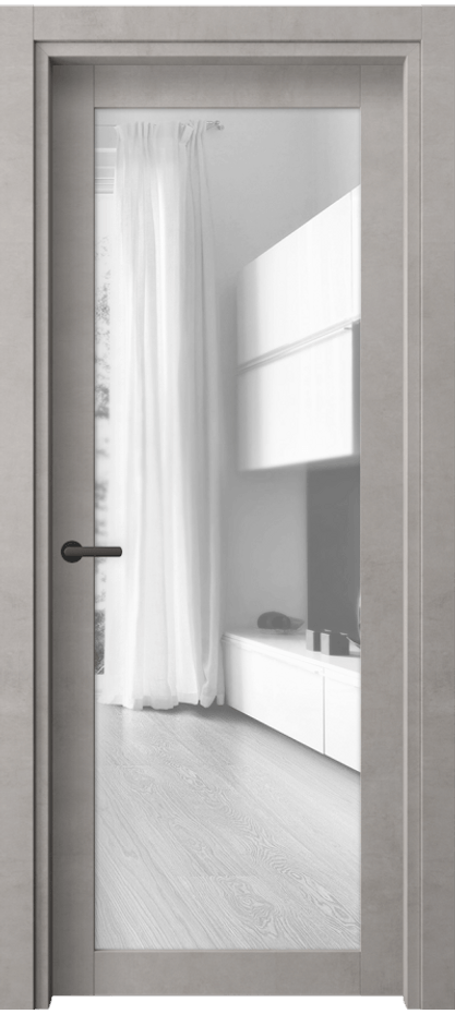 Межкомнатная дверь Neo 2102 Леон серебро Прозрачное стекло, триплекс Цена 35599 ₽ | Volhovec