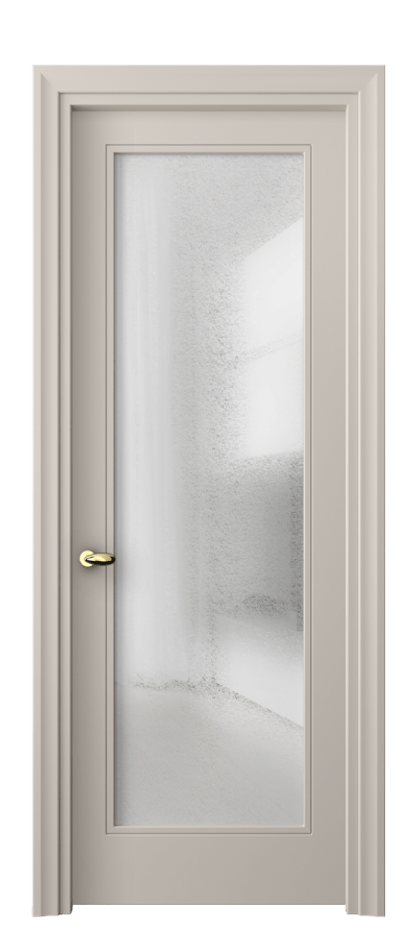 Межкомнатная дверь Esse 8502 Матовый светло-бежевый Фактурное стекло "Лёд", триплекс Цена 61039 ₽ | Volhovec