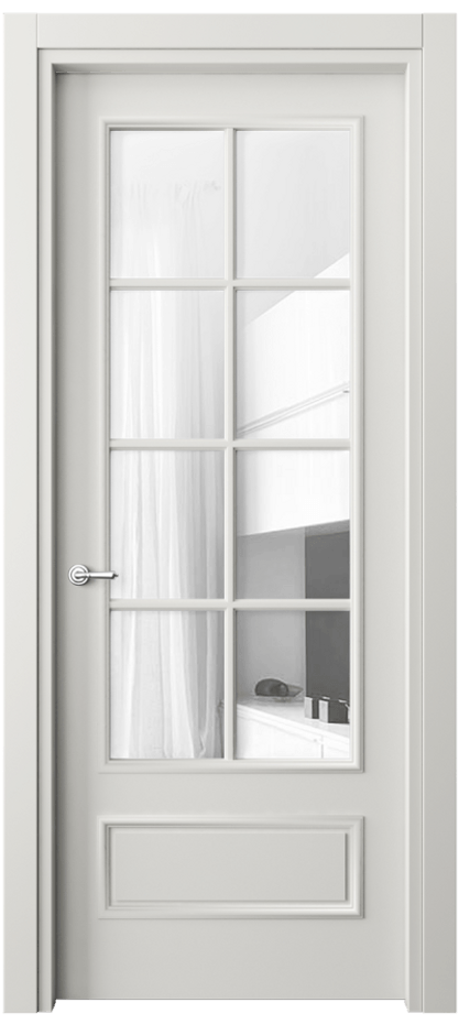 Межкомнатная дверь Paris 8112 Матовый серый Прозрачное стекло Цена 61599 ₽| Volhovec
