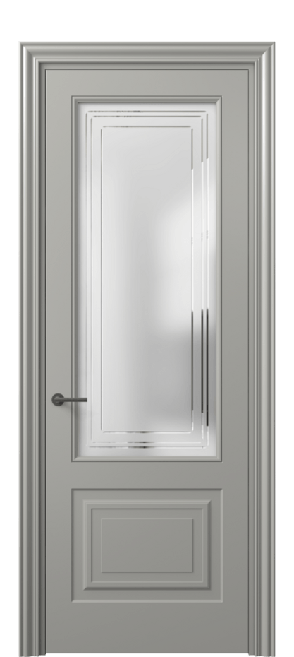 Дверь межкомнатная Mascot 8452 Матовый нейтральный серый Сатинированное стекло с гравировкой "Грани", триплекс Фигурный наличник МНСР Цена 65999 ₽ Наличники уже входят в базовый комплект. Фабрика дверей Волховец 8 (800) 551 43 19 Межкомнатная дверь Mascot 8452 Матовый нейтральный серый Сатинированное стекло с гравировкой "Грани", триплекс Цена 65999 ₽ | Volhovec