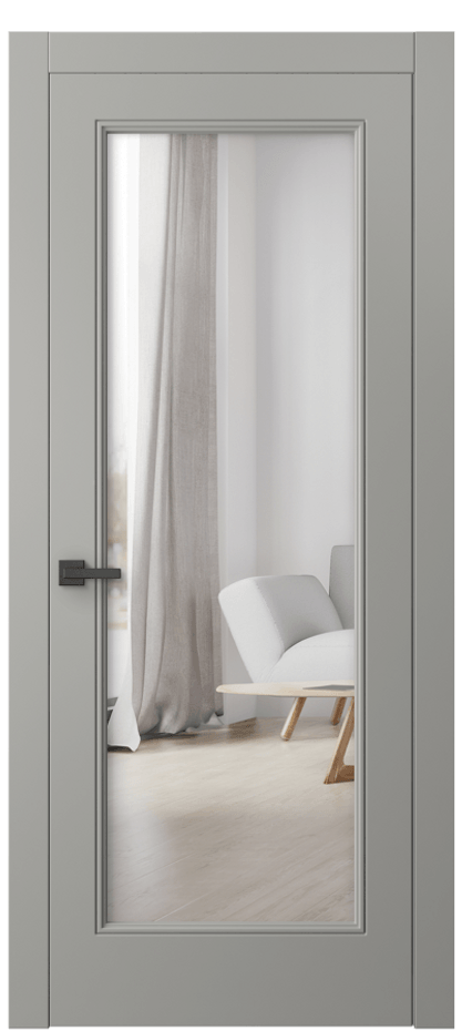 Межкомнатная дверь Linea 8300 Матовый нейтральный серый Двустороннее зеркало, триплекс Цена 61359 ₽ | Volhovec