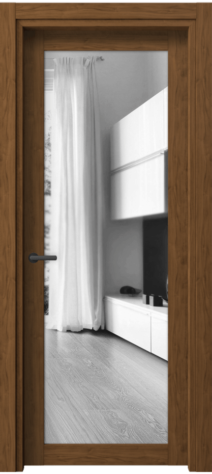 Межкомнатная дверь Neo 2102 Лесной орех Двустороннее зеркало, триплекс Цена 31850 ₽ | Volhovec