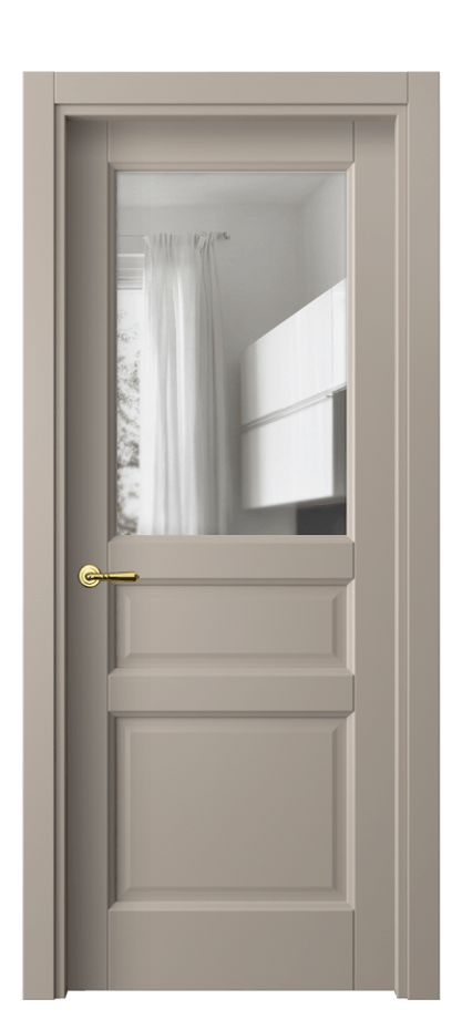 Межкомнатная дверь Galant 1432 Матовый бисквитный Прозрачное стекло Цена 41919 ₽ | Volhovec