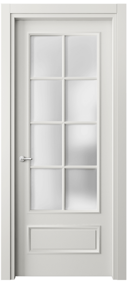 Межкомнатная дверь Paris 8112 Матовый серый Сатинированное стекло Цена 61599 ₽| Volhovec