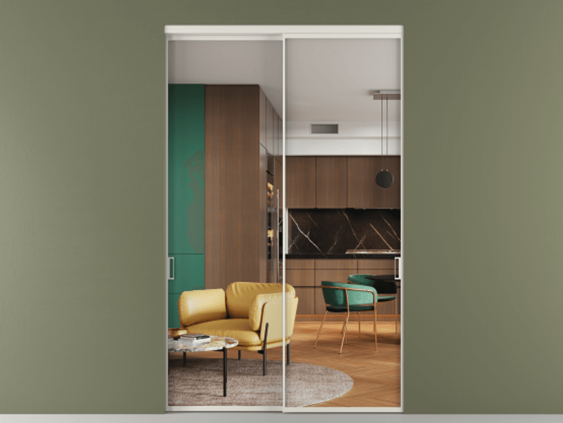 Перегородка Formato внутри проёма 2 створки АЛПР 040.01 Алюминий Белый Прозрачное стекло "Crystal Vision", калёное. Скрытый короб БЕЛ Цена 445800 ₽ 1. Полотно 2 шт. (800/2100 мм)
2. Комплект установки раздвижной системы
3. Базовый комплект фурнитуры
4.Ручка RONDO. Фабрика дверей Волховец 8 (800) 551 43 19 Перегородка Formato внутри проёма 2 створки АЛПР 040.01 Алюминий Белый Прозрачное стекло "Crystal Vision", калёное Цена 445800 ₽ | Volhovec