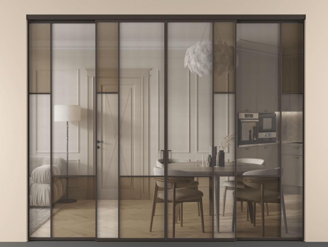 Перегородка Mosaic внутри проема четырёхстворчатая #VENDORCODE# #FURNISH# #GLASS# Цена #PRICE# #CURRENCY# | Volhovec