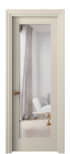 Дверь межкомнатная 8502 МБСР ЗЕР. Цвет Матовый бежево-серый. Материал Гладкая эмаль. Коллекция Esse. Картинка.