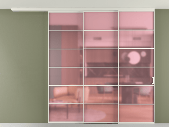 Алюминевая перегородка АЛПР 040.04_БЕЛ_САТ РОЗ_new. Цвет Алюминий Белый. Материал Алюминий. Коллекция Перегородка Formato вдоль стены на потолок 3 створки с синхронным механизмом. Фото. Алюминевая перегородка АЛПР 040.04_БЕЛ_САТ РОЗ_new. Цвет Алюминий Белый. Материал Алюминий. Коллекция Перегородка Formato вдоль стены на потолок 3 створки с синхронным механизмом. Картинка.