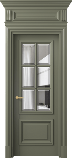 Дверь межкомнатная 7312 БОТ ПРОЗ Ф. Цвет Бук оливковый тёмный. Материал Массив бука эмаль. Коллекция Антик. Картинка.