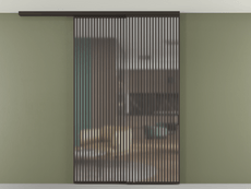 Перегородка Formato вдоль стены на потолок 2 створки с синхронным механизмом