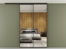 Перегородка Formato вдоль стены на потолок 2 створки с синхронным механизмом