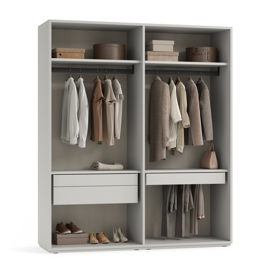 Мебель Гардеробные Module. Цвет ПЭТ белоснежный. Материал ПЭТ. Коллекция Идея 1. Картинка.