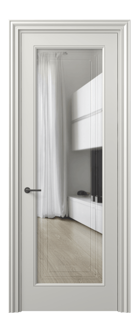 Дверь межкомнатная 8400 МСР Прозрачное стекло с гравировкой Маскот. Цвет Матовый серый. Материал Гладкая эмаль. Коллекция Mascot. Картинка.