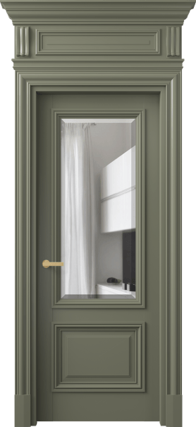 Дверь межкомнатная 7302 БОТ ПРОЗ Ф. Цвет Бук оливковый тёмный. Материал Массив бука эмаль. Коллекция Antique. Картинка.
